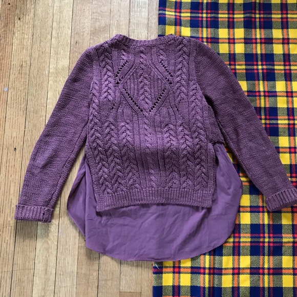 Anthro Moth Ella Cable Knit Sweater Shirt Layered - Picture 7 of 8